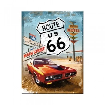 Магнит Nostalgic-Art "Road 66 Red Car" (14229)